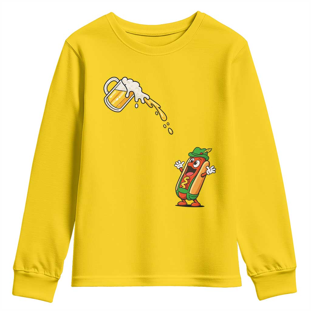 Funny Sausage Waiting For Beer Youth Sweatshirt Oktoberfest Gift TS12 Daisy Print Your Wear