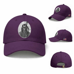 Vintage Gothic Skull Warrior Baseball Cap Native American Feather Chief TS12 Baseball Cap Universal Fit Purple Print Your Wear