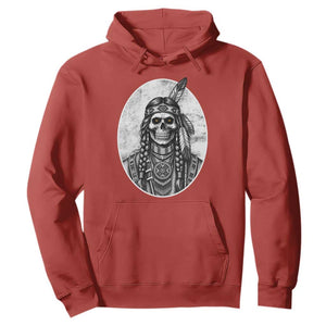 Vintage Gothic Skull Warrior Hoodie Native American Feather Chief TS12 Red Print Your Wear