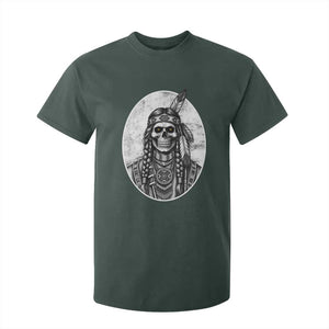 Vintage Gothic Skull Warrior T Shirt For Kid Native American Feather Chief TS12 Dark Forest Green Print Your Wear