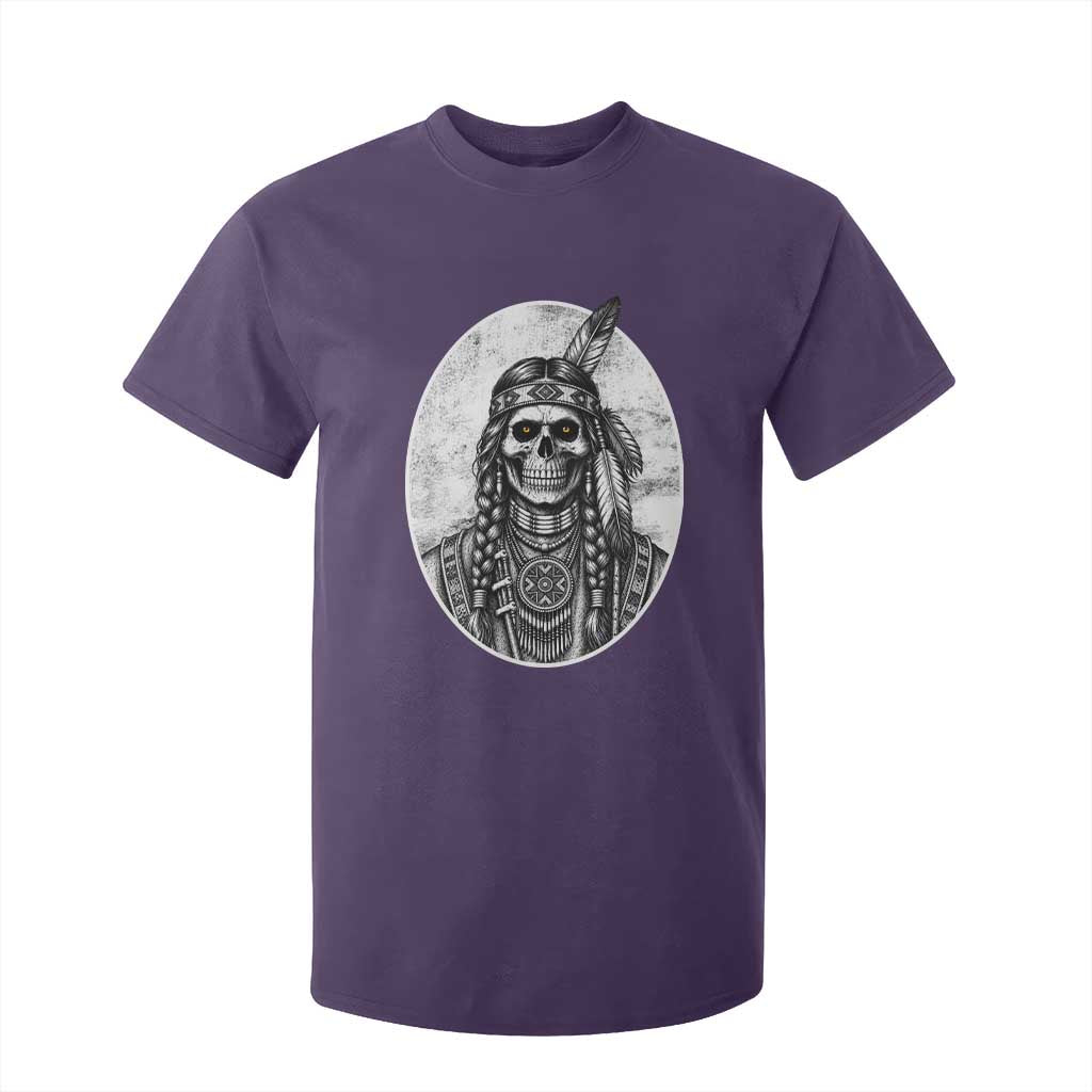 Vintage Gothic Skull Warrior T Shirt For Kid Native American Feather Chief TS12 Purple Print Your Wear