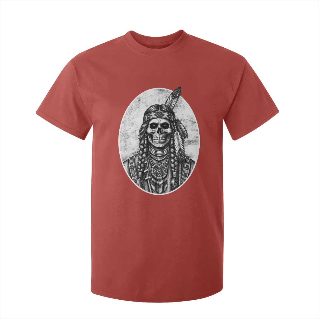 Vintage Gothic Skull Warrior T Shirt For Kid Native American Feather Chief TS12 Red Print Your Wear