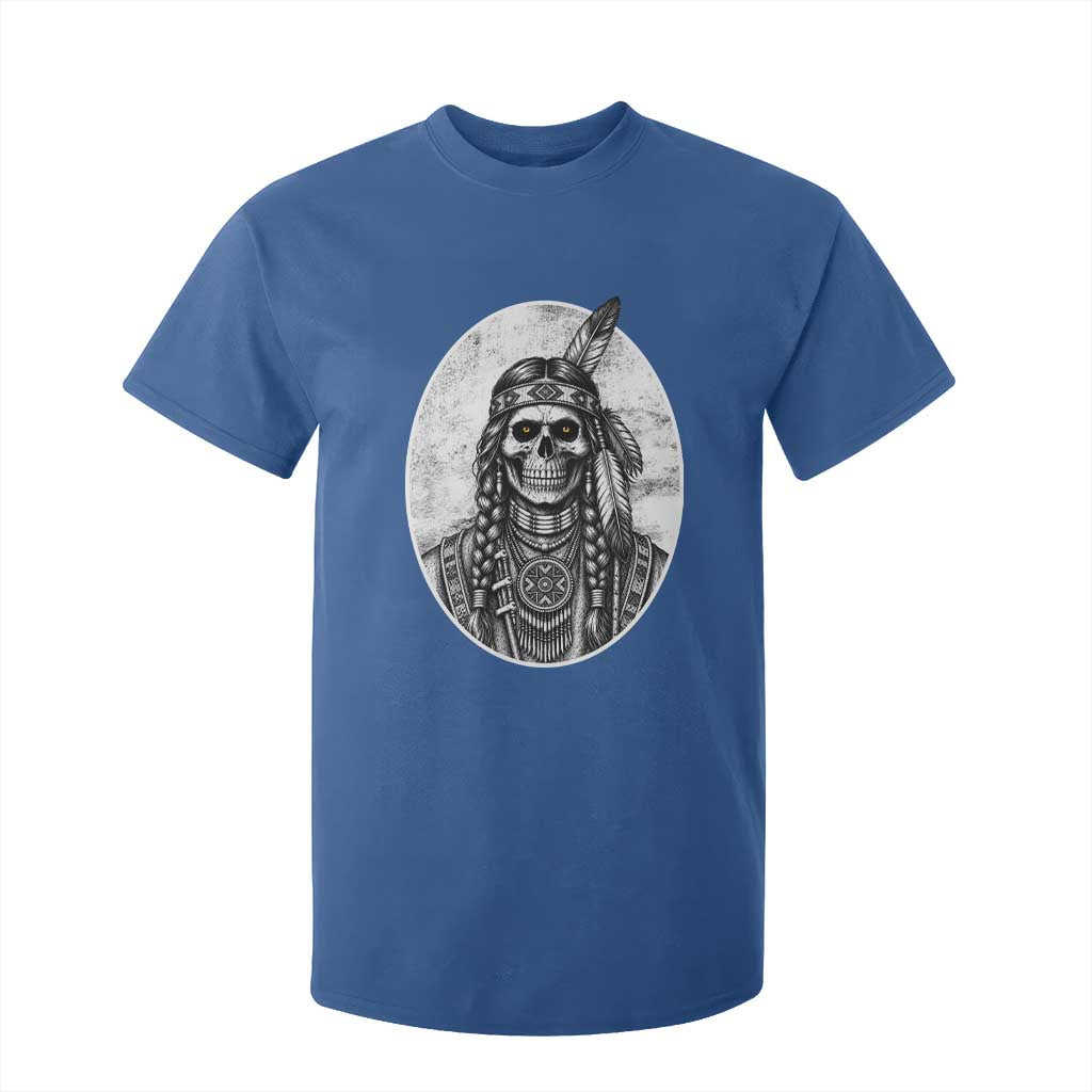Vintage Gothic Skull Warrior T Shirt For Kid Native American Feather Chief TS12 Royal Blue Print Your Wear