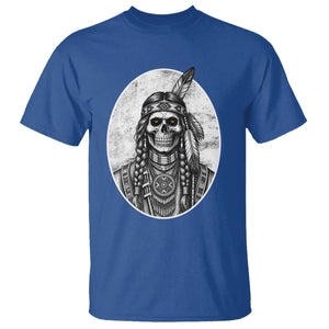 Vintage Gothic Skull Warrior T Shirt Native American Feather Chief TS12 Royal Blue Print Your Wear