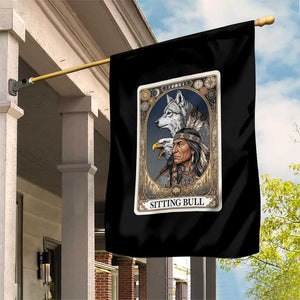 Sitting Bull Native American Chief Garden Flag Vintage Tarot Card Illustration TS12 Print Your Wear