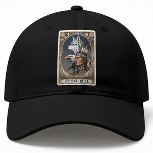 Sitting Bull Native American Chief Baseball Cap Vintage Tarot Card Illustration TS12 Print Your Wear