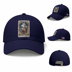 Sitting Bull Native American Chief Baseball Cap Vintage Tarot Card Illustration TS12 Baseball Cap Universal Fit Dark Blue Print Your Wear