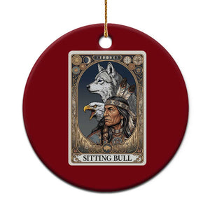 Sitting Bull Native American Chief Ceramic Ornament Vintage Tarot Card Illustration TS12 1pc Red Print Your Wear