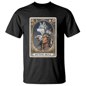 Sitting Bull Native American Chief T Shirt Vintage Tarot Card Illustration TS12 Black Print Your Wear