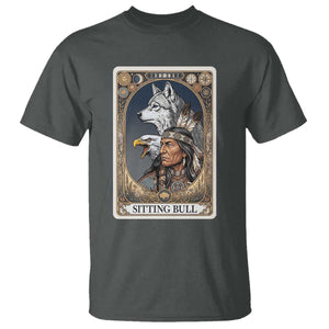 Sitting Bull Native American Chief T Shirt Vintage Tarot Card Illustration TS12 Dark Heather Print Your Wear