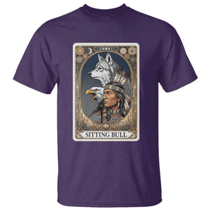 Sitting Bull Native American Chief T Shirt Vintage Tarot Card Illustration TS12 Purple Print Your Wear
