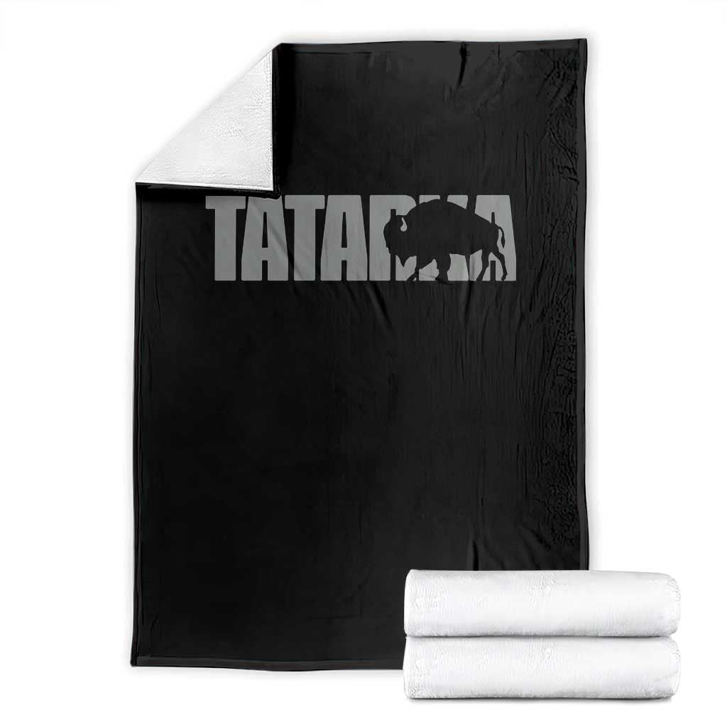 Vintage Tatanka Bison Throw Blanket Native American Buffalo Graphic TS12 Black Print Your Wear