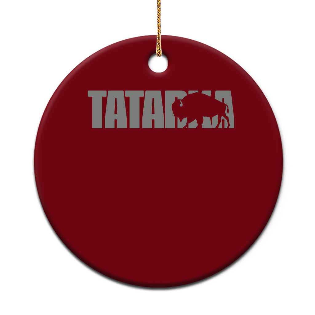 Vintage Tatanka Bison Ceramic Ornament Native American Buffalo Graphic TS12 1pc Red Print Your Wear