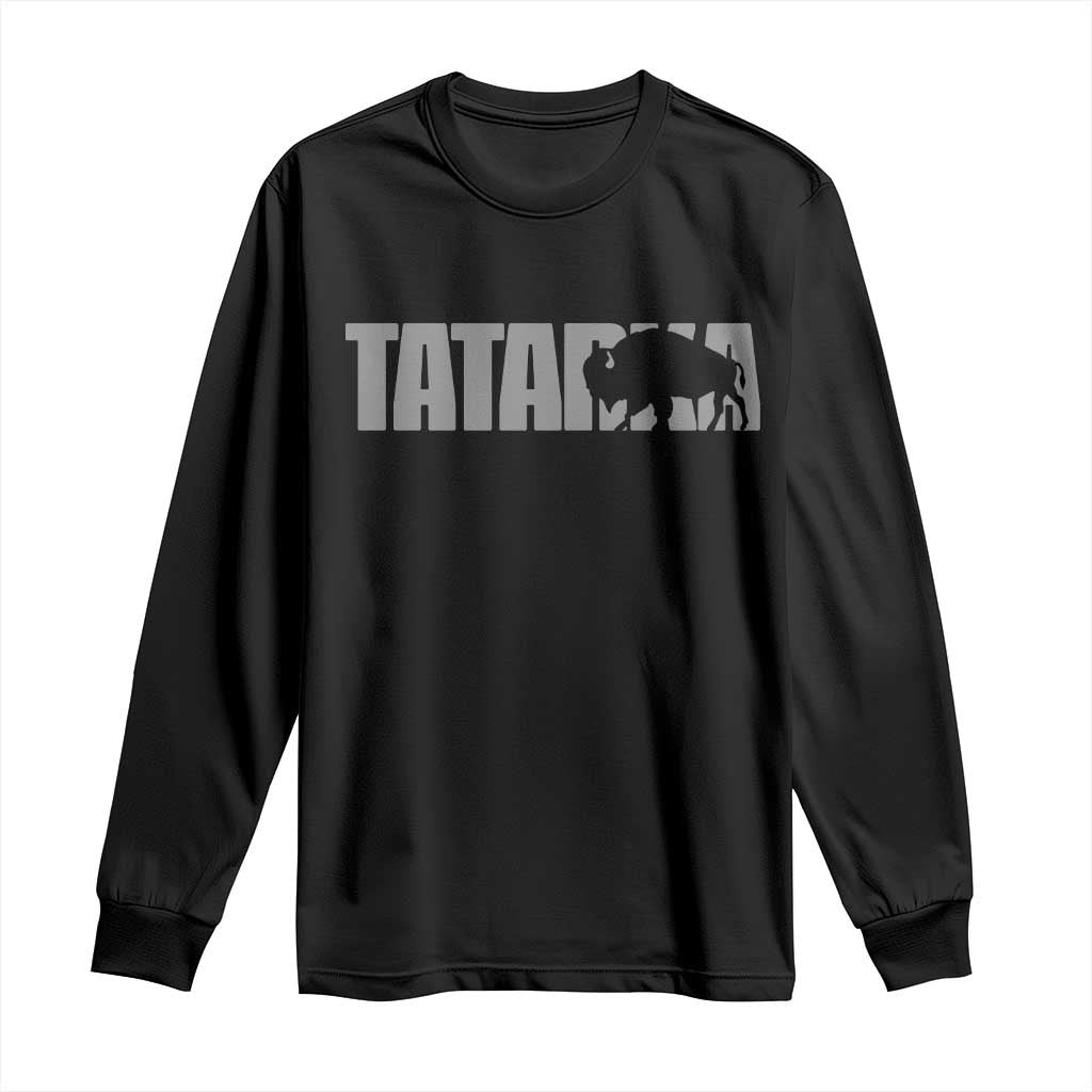 Vintage Tatanka Bison Long Sleeve Shirt Native American Buffalo Graphic TS12 Black Print Your Wear