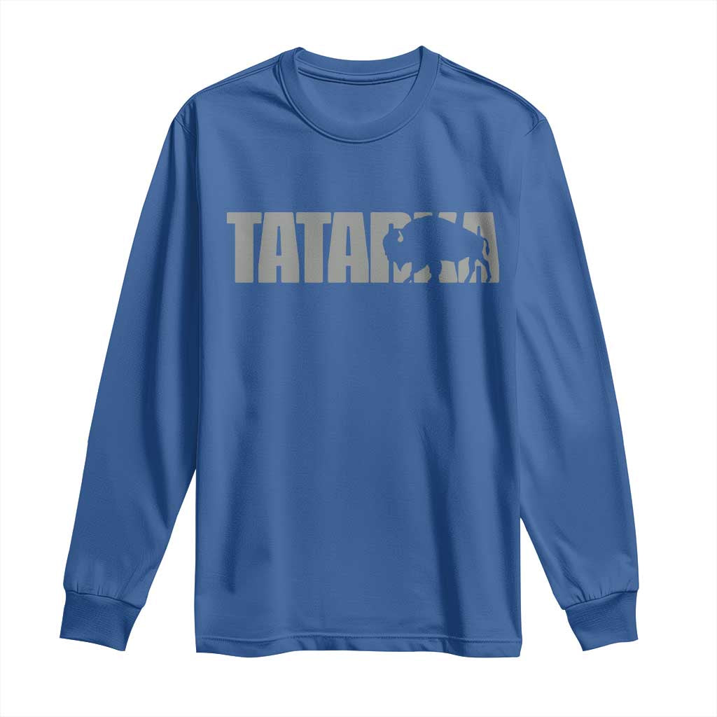 Vintage Tatanka Bison Long Sleeve Shirt Native American Buffalo Graphic TS12 Royal Blue Print Your Wear