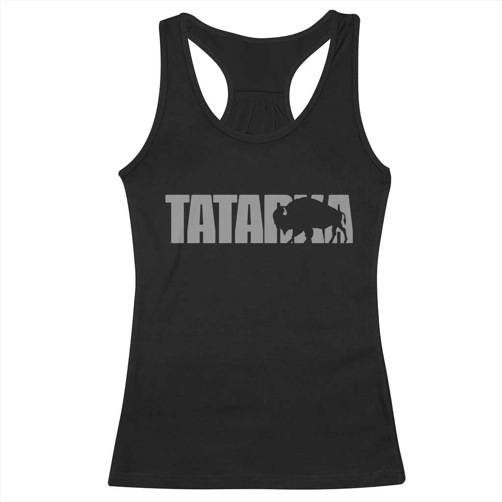 Vintage Tatanka Bison Racerback Tank Top Native American Buffalo Graphic TS12 Black Print Your Wear