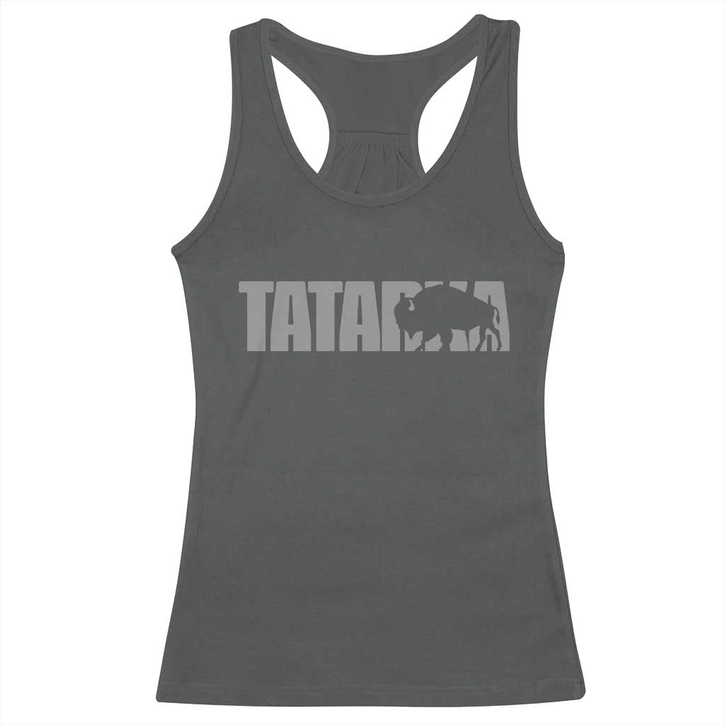 Vintage Tatanka Bison Racerback Tank Top Native American Buffalo Graphic TS12 Dark Heather Print Your Wear