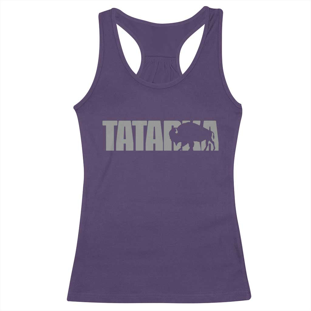 Vintage Tatanka Bison Racerback Tank Top Native American Buffalo Graphic TS12 Purple Print Your Wear