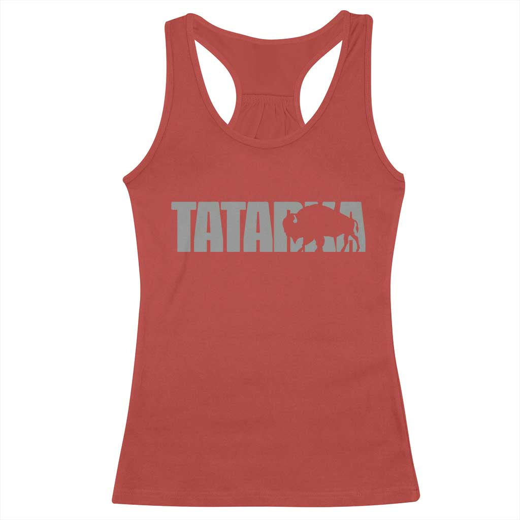 Vintage Tatanka Bison Racerback Tank Top Native American Buffalo Graphic TS12 Red Print Your Wear