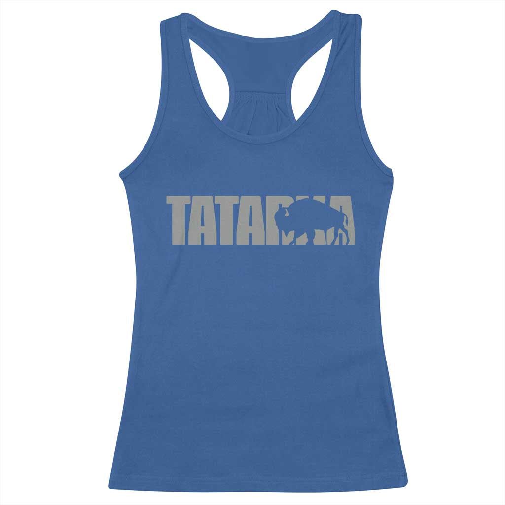 Vintage Tatanka Bison Racerback Tank Top Native American Buffalo Graphic TS12 Royal Blue Print Your Wear