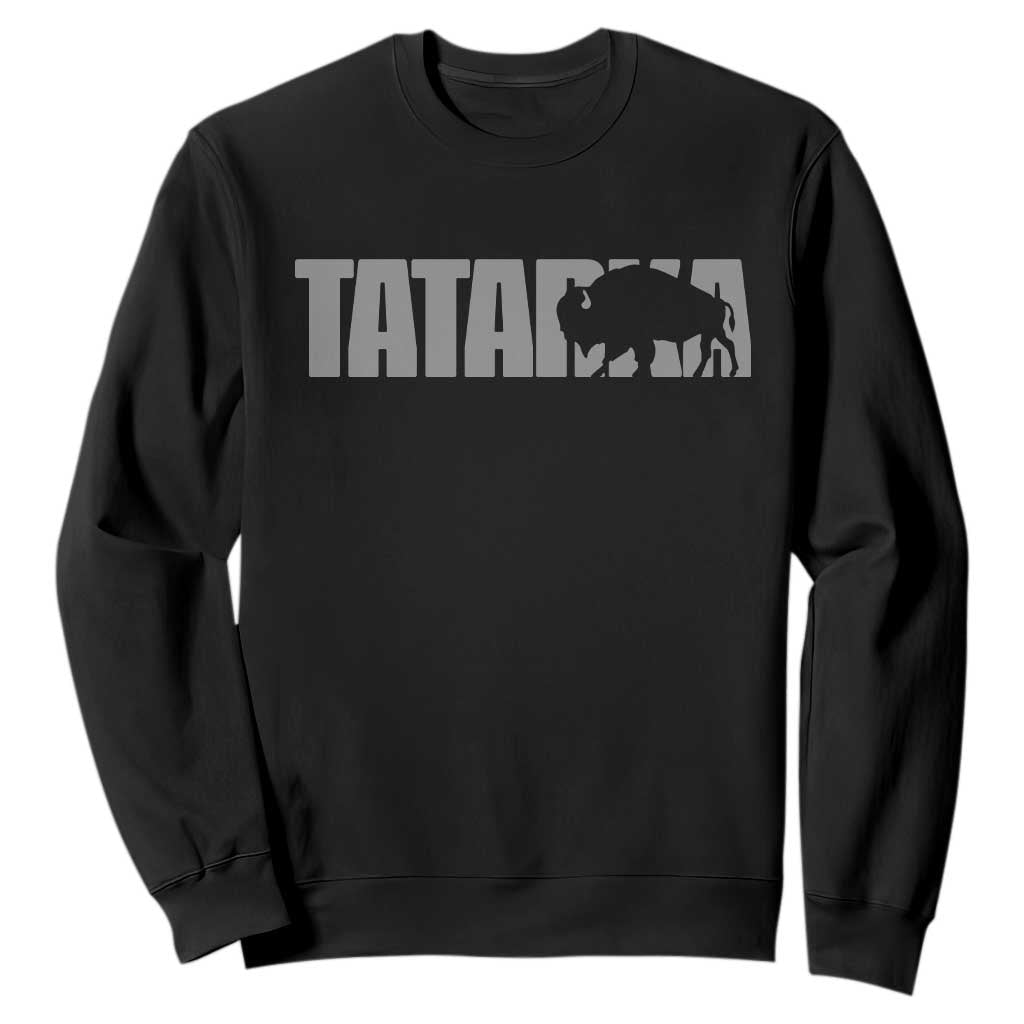 Vintage Tatanka Bison Sweatshirt Native American Buffalo Graphic TS12 Black Print Your Wear