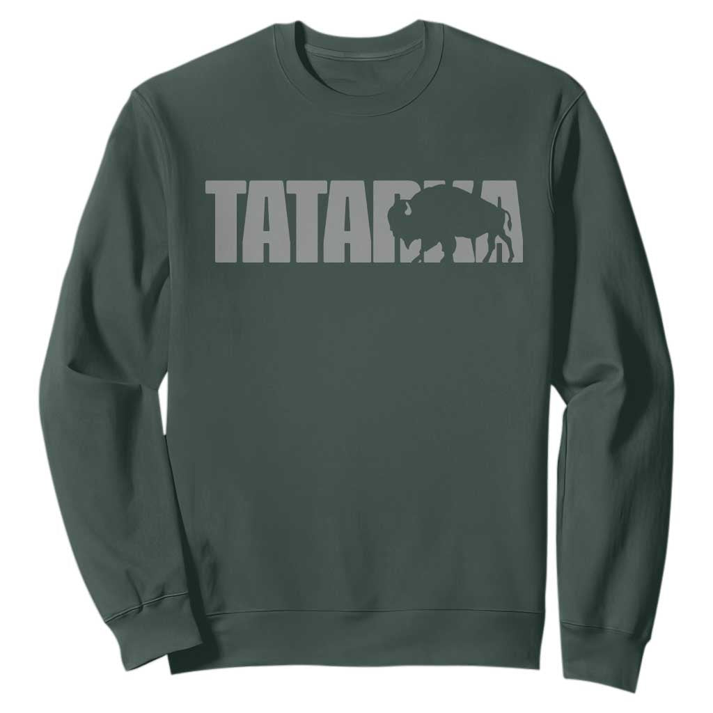 Vintage Tatanka Bison Sweatshirt Native American Buffalo Graphic TS12 Dark Forest Green Print Your Wear