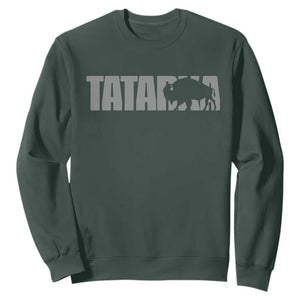 Vintage Tatanka Bison Sweatshirt Native American Buffalo Graphic TS12 Dark Forest Green Print Your Wear