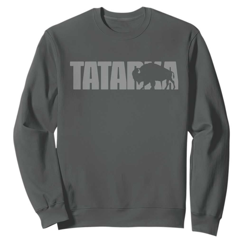 Vintage Tatanka Bison Sweatshirt Native American Buffalo Graphic TS12 Dark Heather Print Your Wear