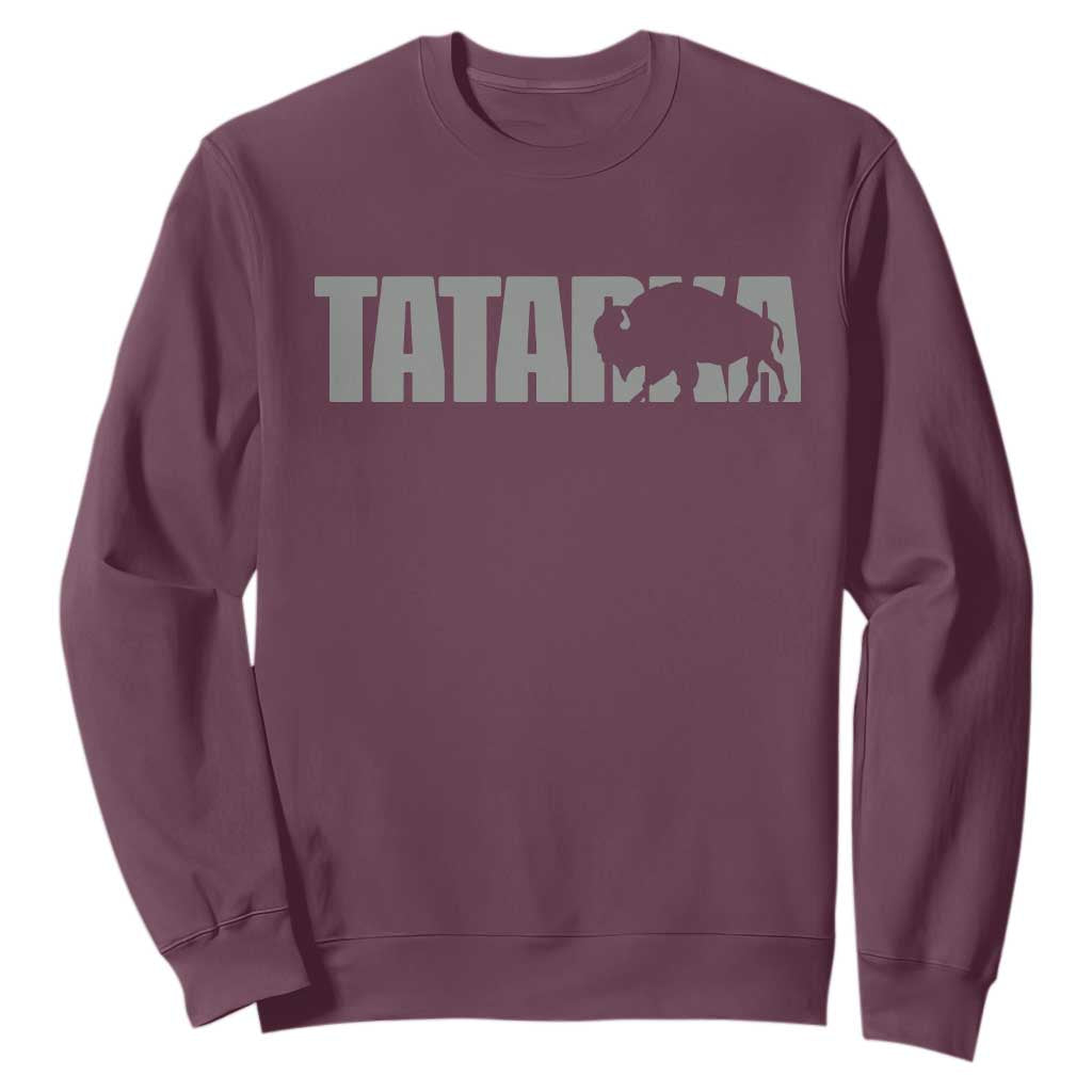 Vintage Tatanka Bison Sweatshirt Native American Buffalo Graphic TS12 Maroon Print Your Wear