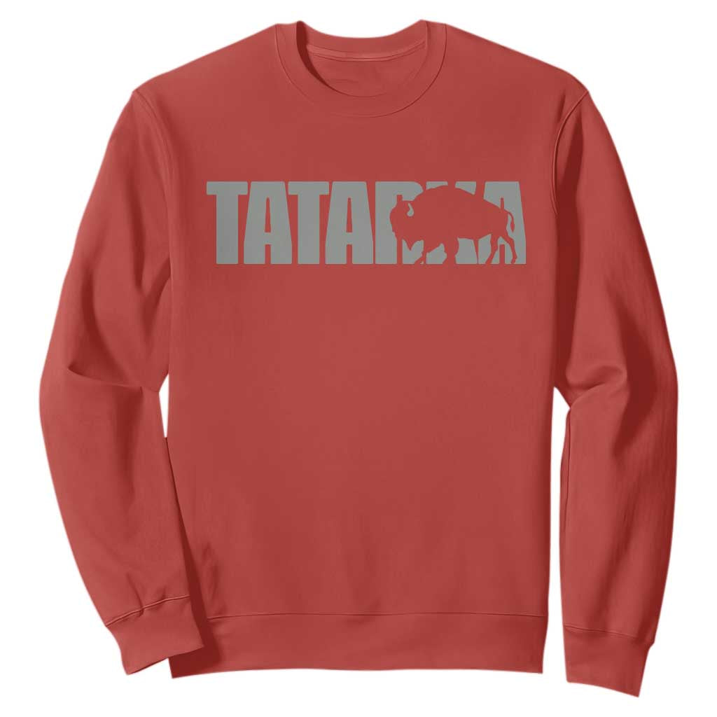 Vintage Tatanka Bison Sweatshirt Native American Buffalo Graphic TS12 Red Print Your Wear