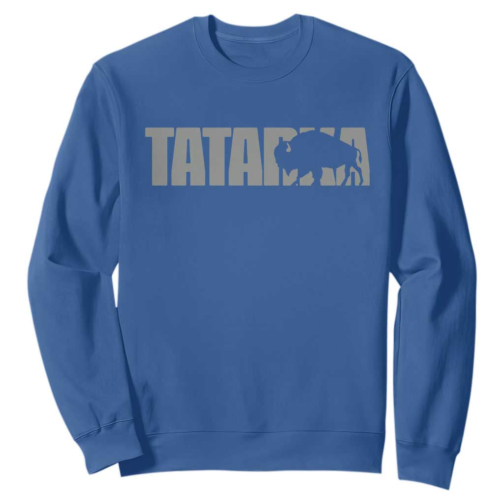Vintage Tatanka Bison Sweatshirt Native American Buffalo Graphic TS12 Royal Blue Print Your Wear