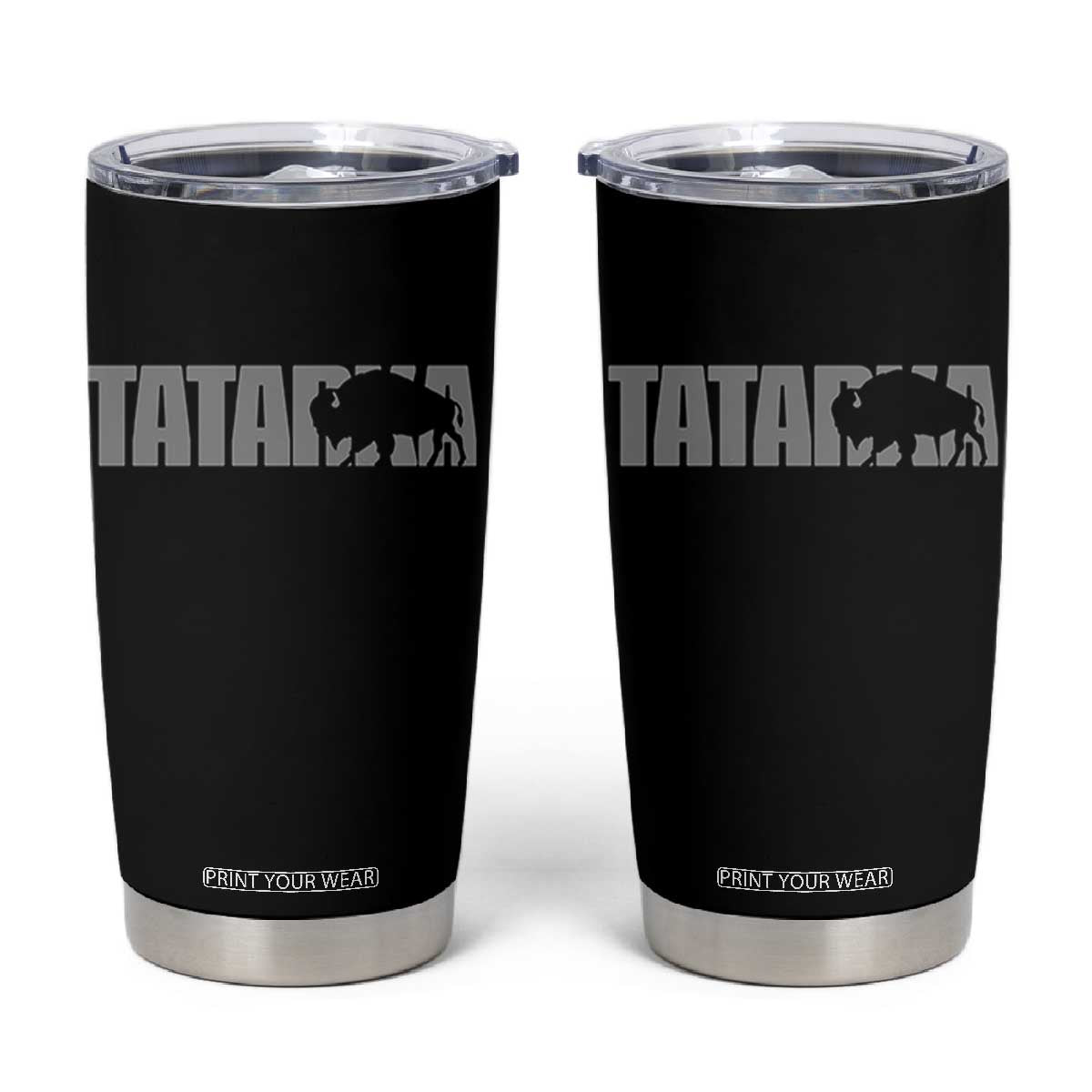 Vintage Tatanka Bison Tumbler Cup Native American Buffalo Graphic TS12 Black Print Your Wear