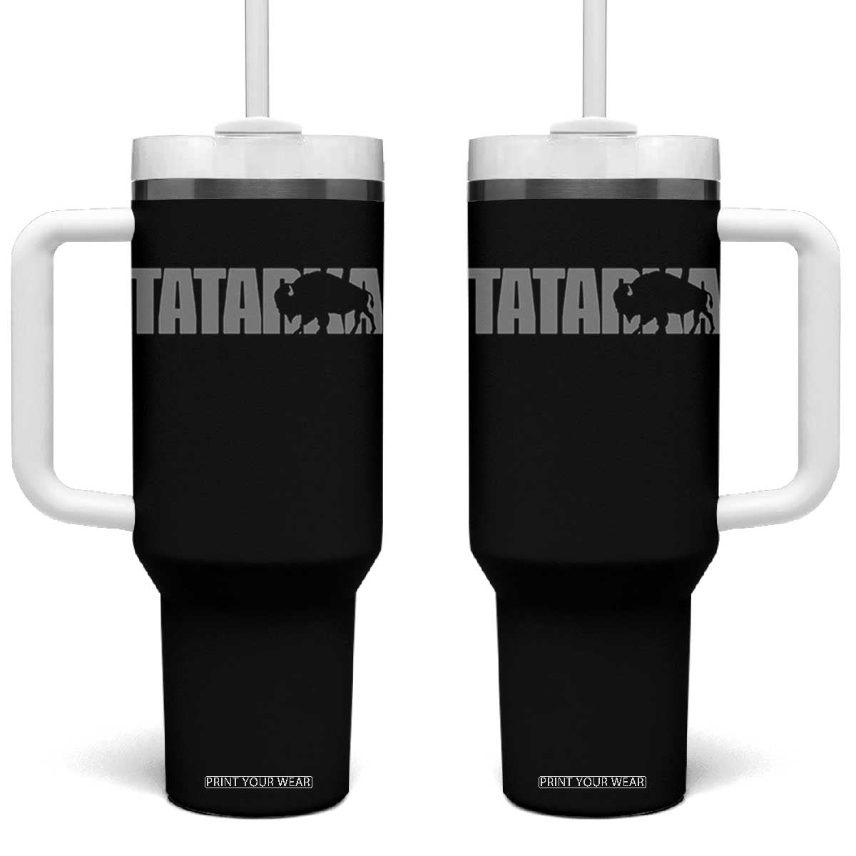 Vintage Tatanka Bison Tumbler With Handle Native American Buffalo Graphic TS12 One Size: 40 oz Black Print Your Wear