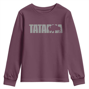 Vintage Tatanka Bison Youth Sweatshirt Native American Buffalo Graphic TS12 Maroon Print Your Wear