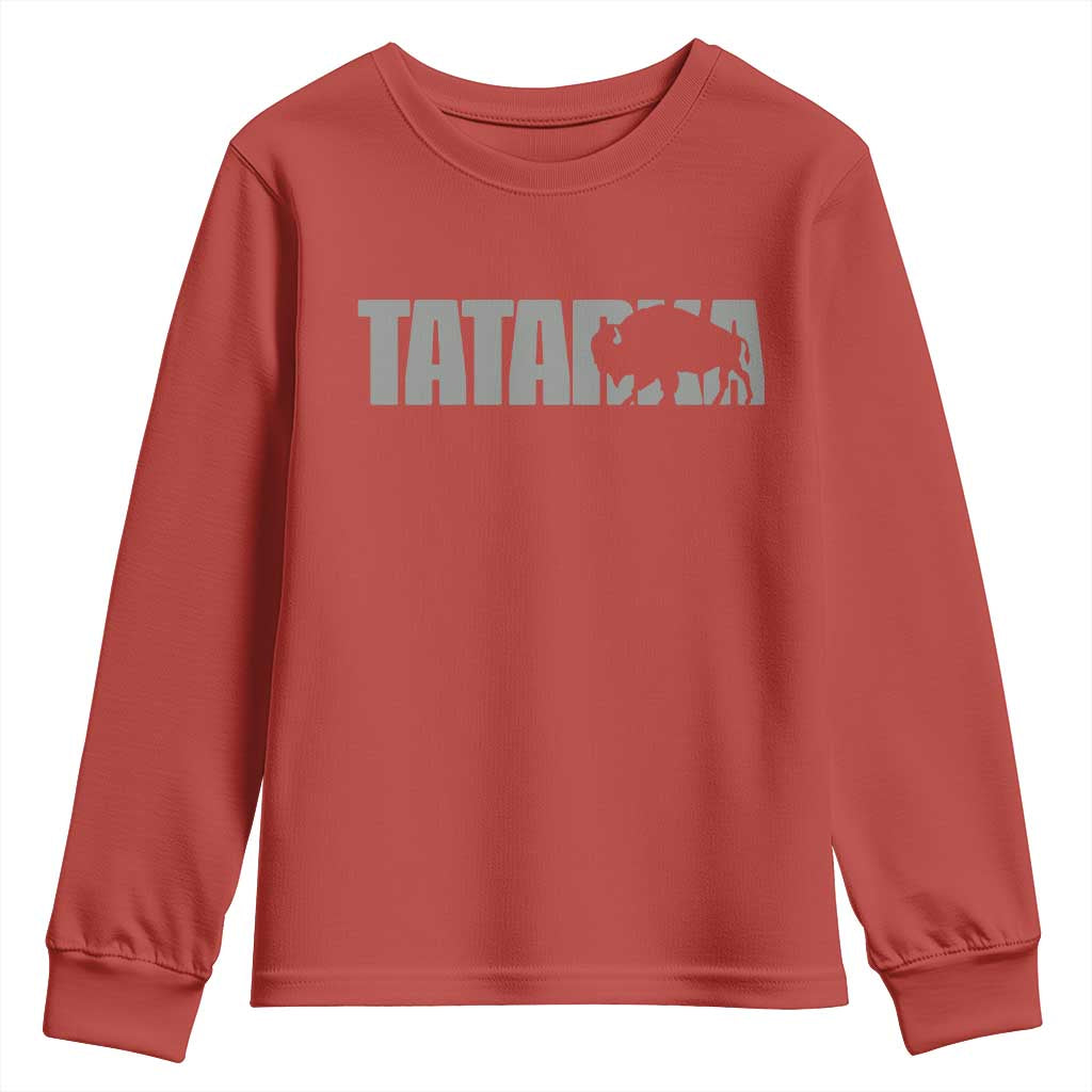 Vintage Tatanka Bison Youth Sweatshirt Native American Buffalo Graphic TS12 Red Print Your Wear