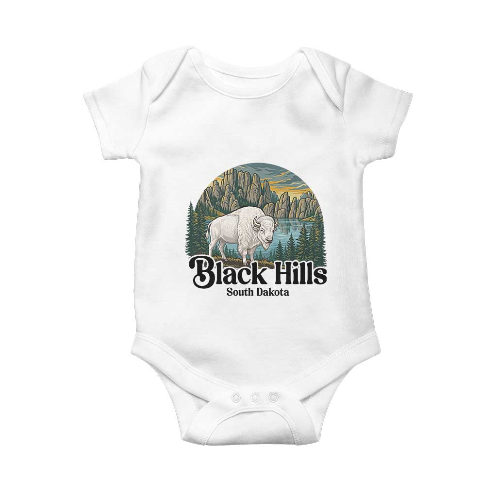 Black Hills South Dakota White Buffalo Baby Onesie State Pride Gift TS12 White Print Your Wear