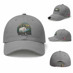 Black Hills South Dakota White Buffalo Baseball Cap State Pride Gift TS12 Baseball Cap Universal Fit Sport Gray Print Your Wear