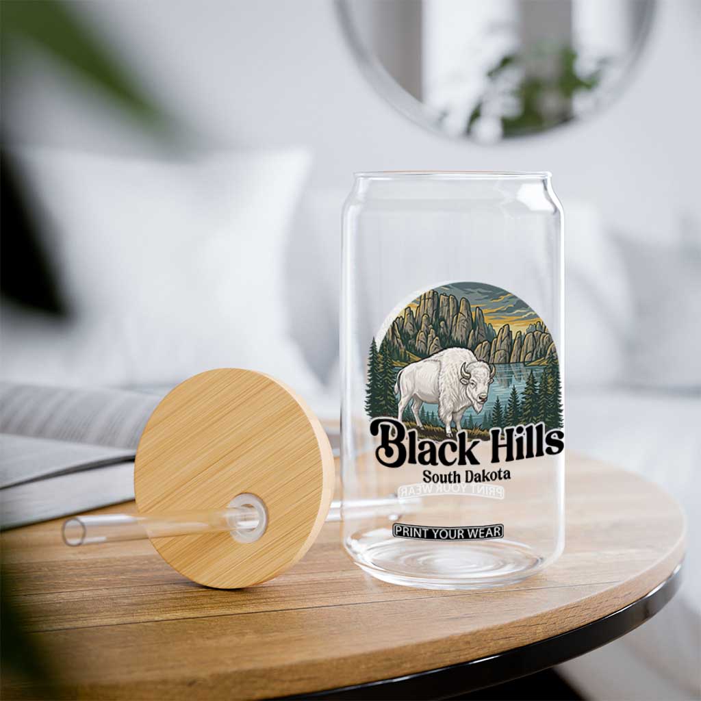 Black Hills South Dakota White Buffalo Glass Can State Pride Gift TS12 Print Your Wear
