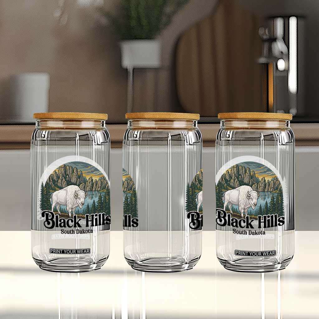 Black Hills South Dakota White Buffalo Glass Can State Pride Gift TS12 Print Your Wear