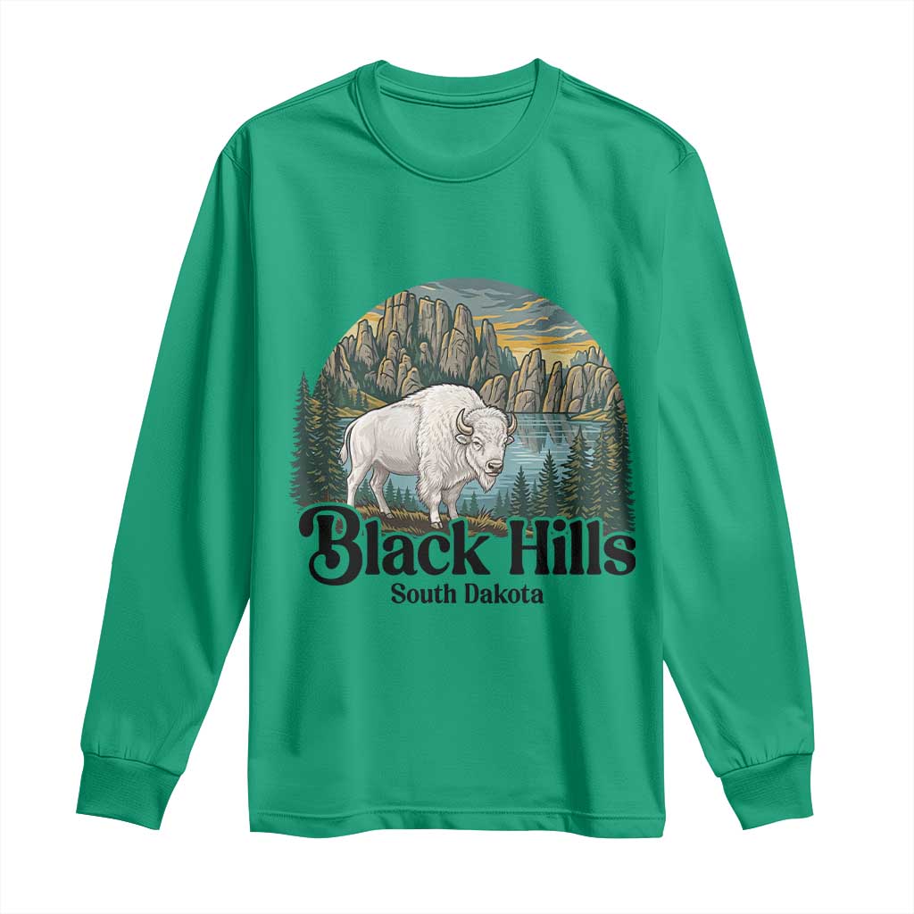 Black Hills South Dakota White Buffalo Long Sleeve Shirt State Pride Gift TS12 Irish Green Print Your Wear