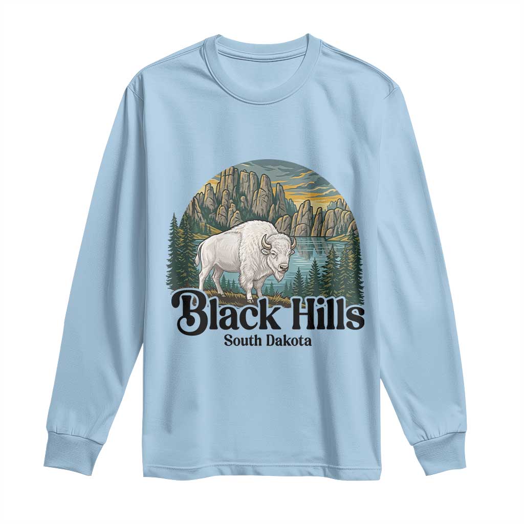 Black Hills South Dakota White Buffalo Long Sleeve Shirt State Pride Gift TS12 Light Blue Print Your Wear