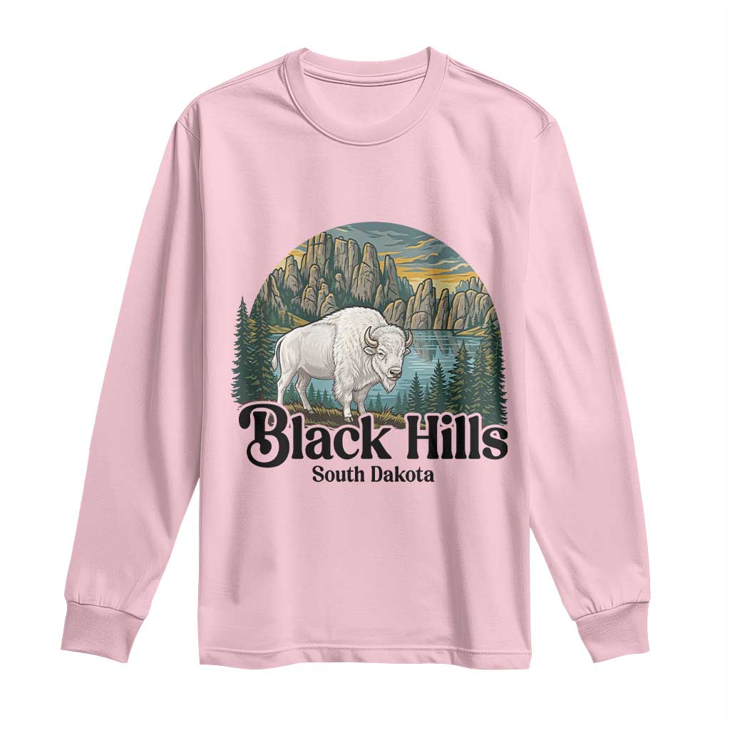 Black Hills South Dakota White Buffalo Long Sleeve Shirt State Pride Gift TS12 Light Pink Print Your Wear