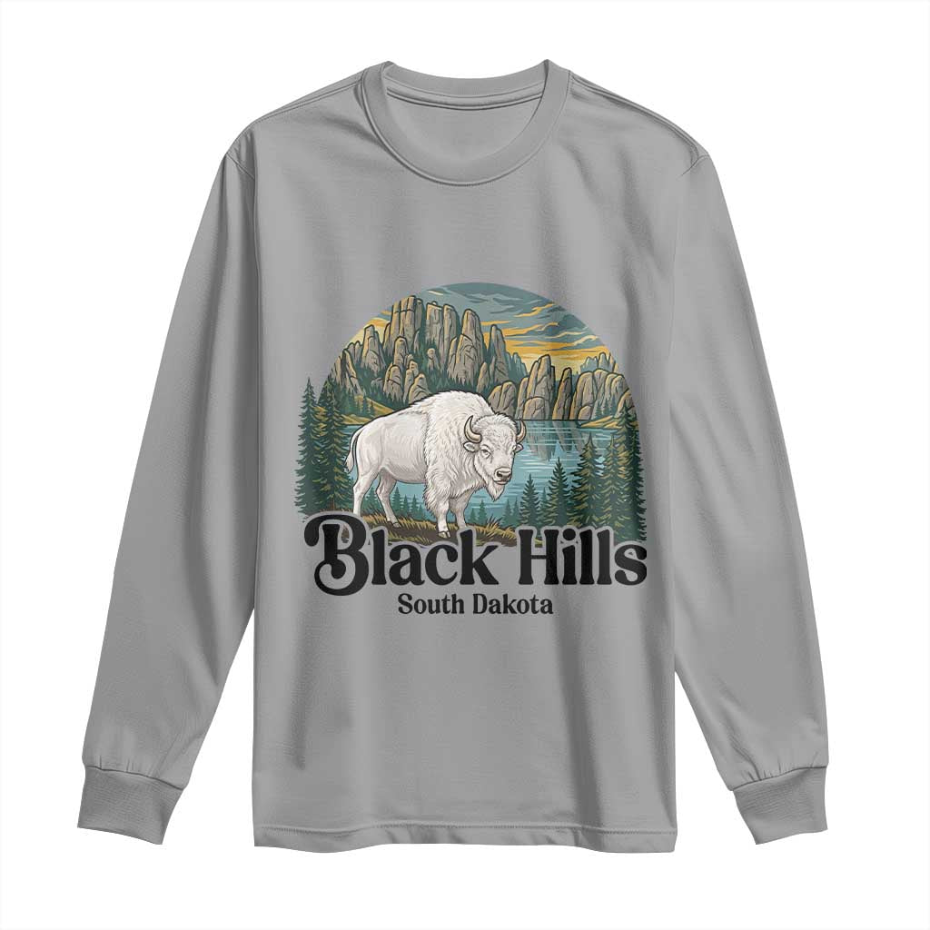 Black Hills South Dakota White Buffalo Long Sleeve Shirt State Pride Gift TS12 Sport Gray Print Your Wear
