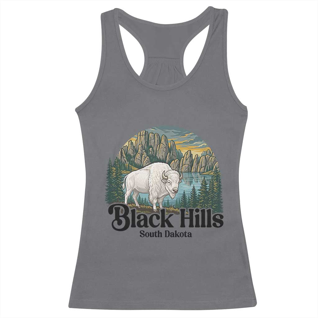 Black Hills South Dakota White Buffalo Racerback Tank Top State Pride Gift TS12 Charcoal Print Your Wear