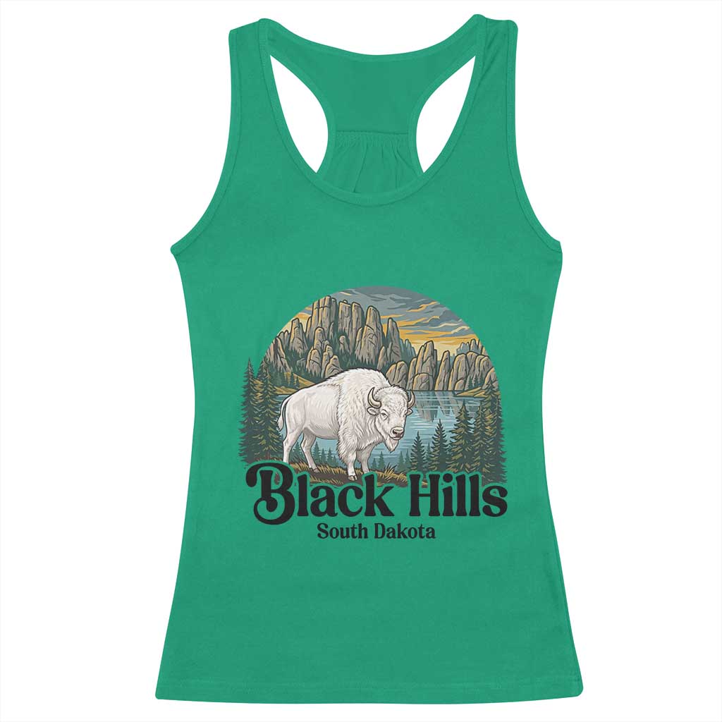 Black Hills South Dakota White Buffalo Racerback Tank Top State Pride Gift TS12 Irish Green Print Your Wear