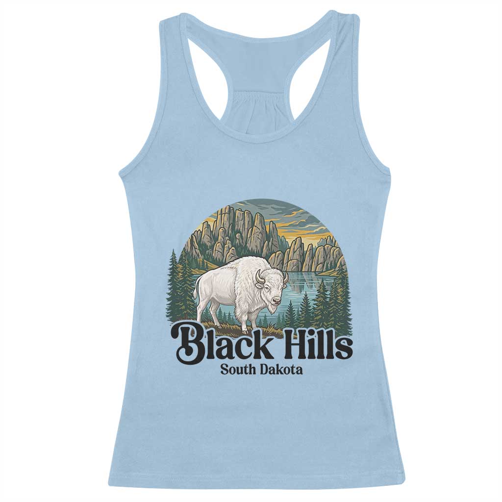 Black Hills South Dakota White Buffalo Racerback Tank Top State Pride Gift TS12 Light Blue Print Your Wear