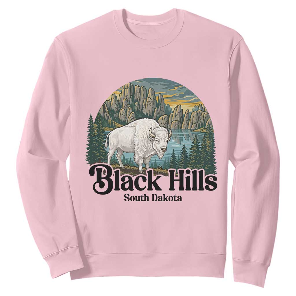 Black Hills South Dakota White Buffalo Sweatshirt State Pride Gift TS12 Light Pink Print Your Wear