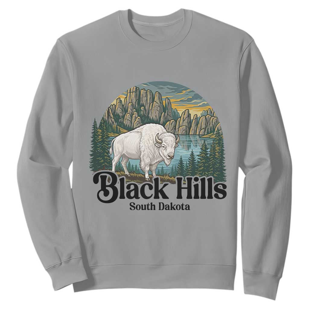 Black Hills South Dakota White Buffalo Sweatshirt State Pride Gift TS12 Sport Gray Print Your Wear