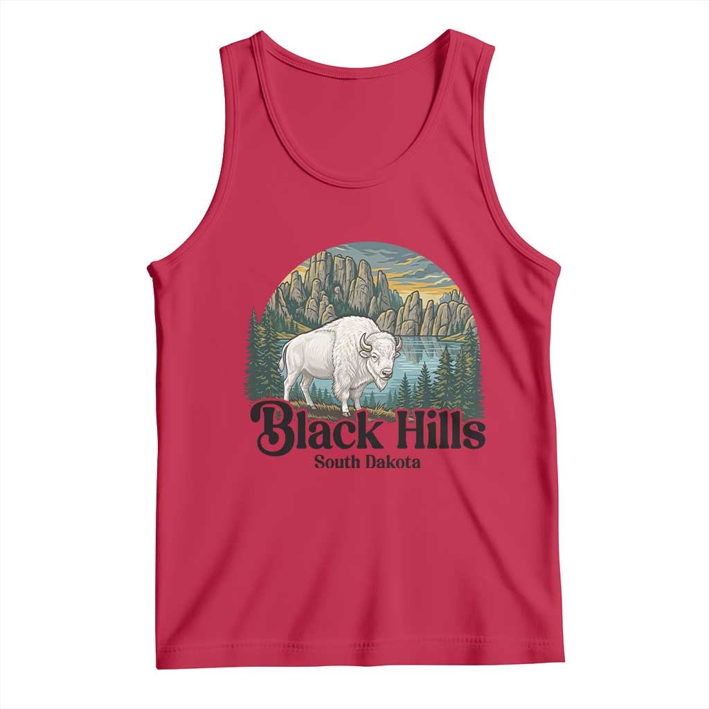 Black Hills South Dakota White Buffalo Tank Top State Pride Gift TS12 Red Print Your Wear