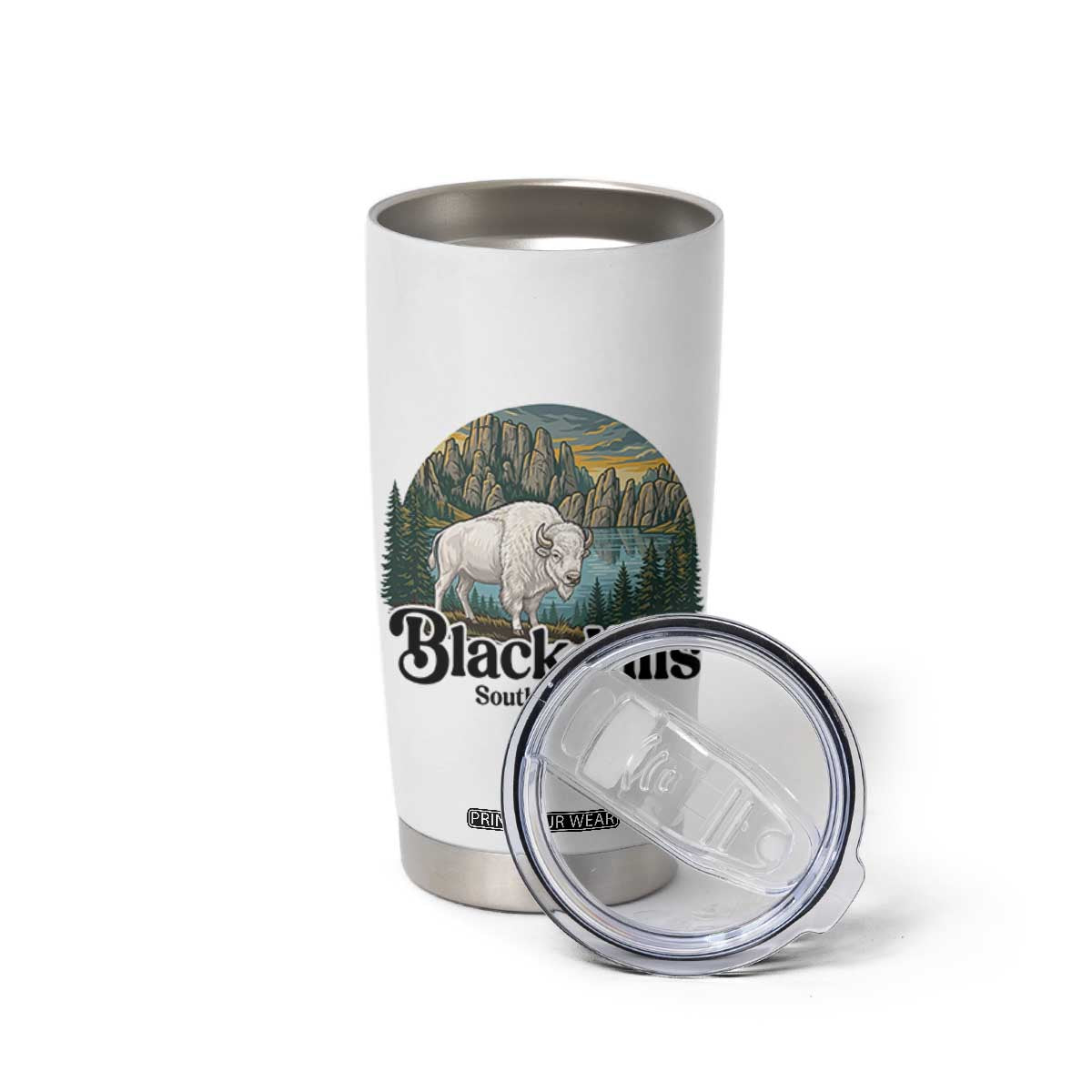 Black Hills South Dakota White Buffalo Tumbler Cup State Pride Gift TS12 Print Your Wear